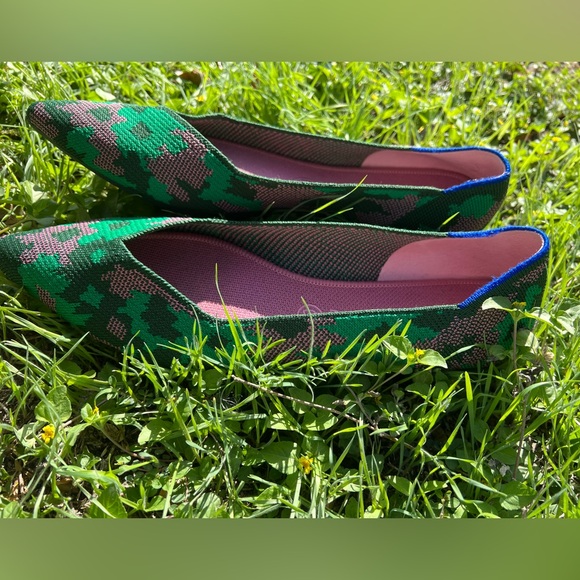 Rothy’s The Point sz 12.5 in Boticamo Green & Pink - Picture 3 of 5